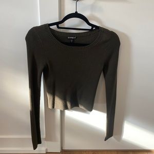 Express olive cropped sweater